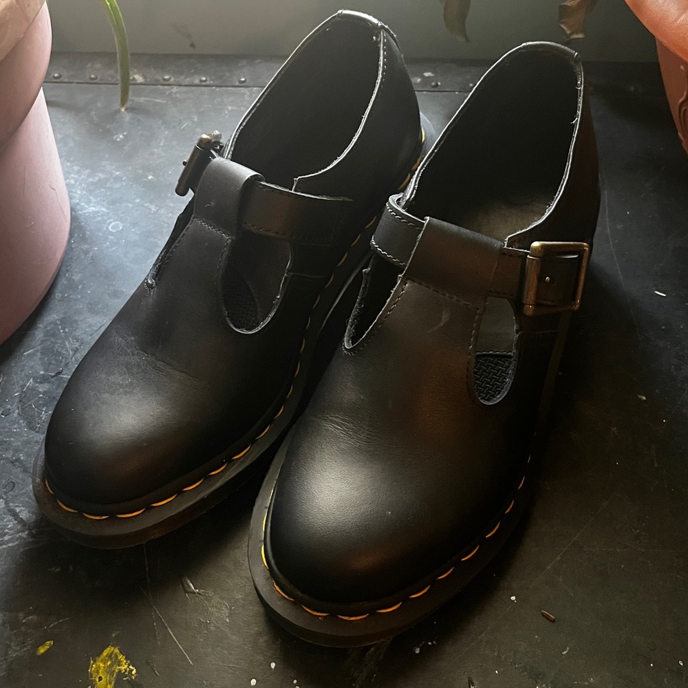 Dr. Martens Sophia, Woman’s Leather Heeled Mary Jane Shoes, Barely Worn